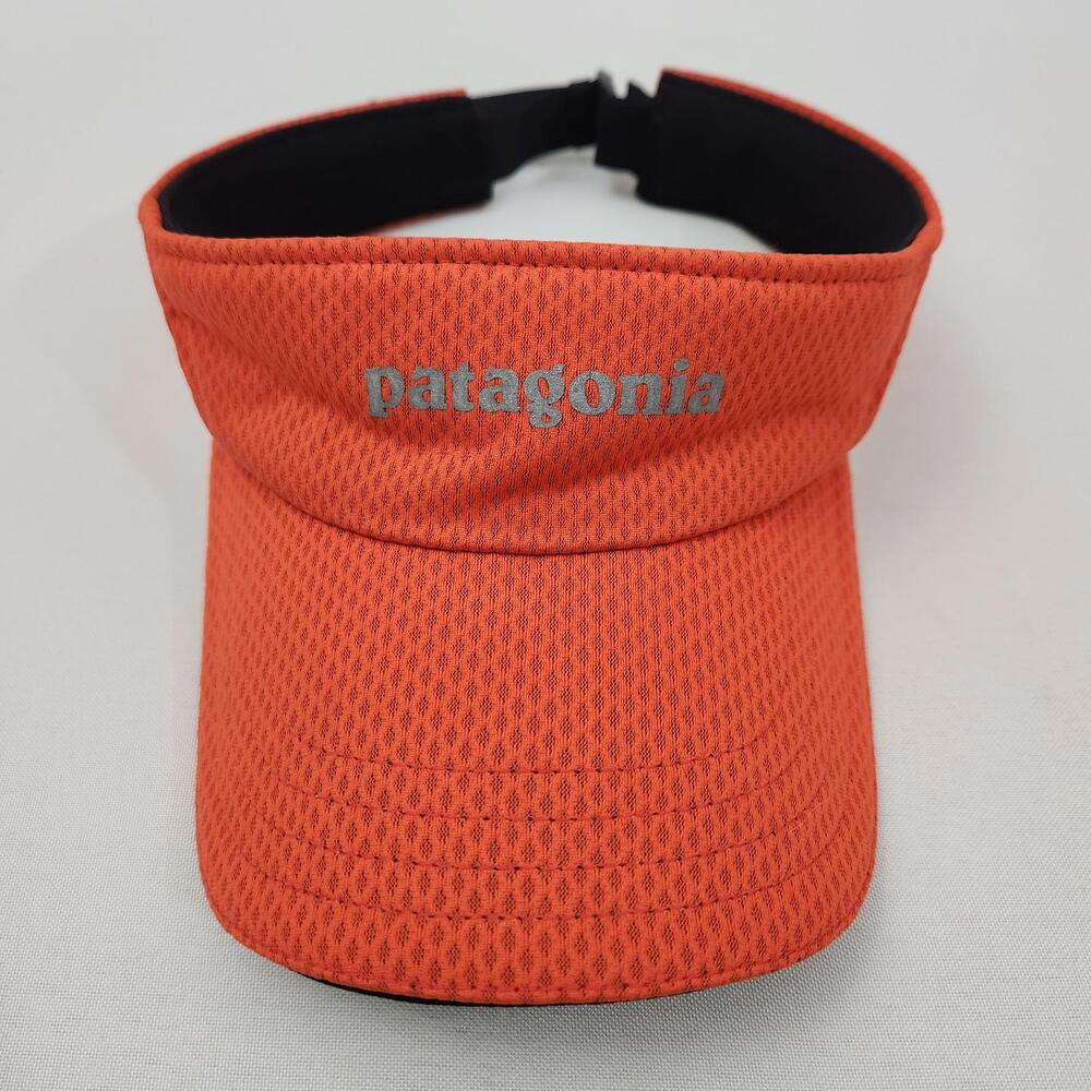 Patagonia Air Flow Visor Adjustable Hat Orange Polyester Outdoor Breathable